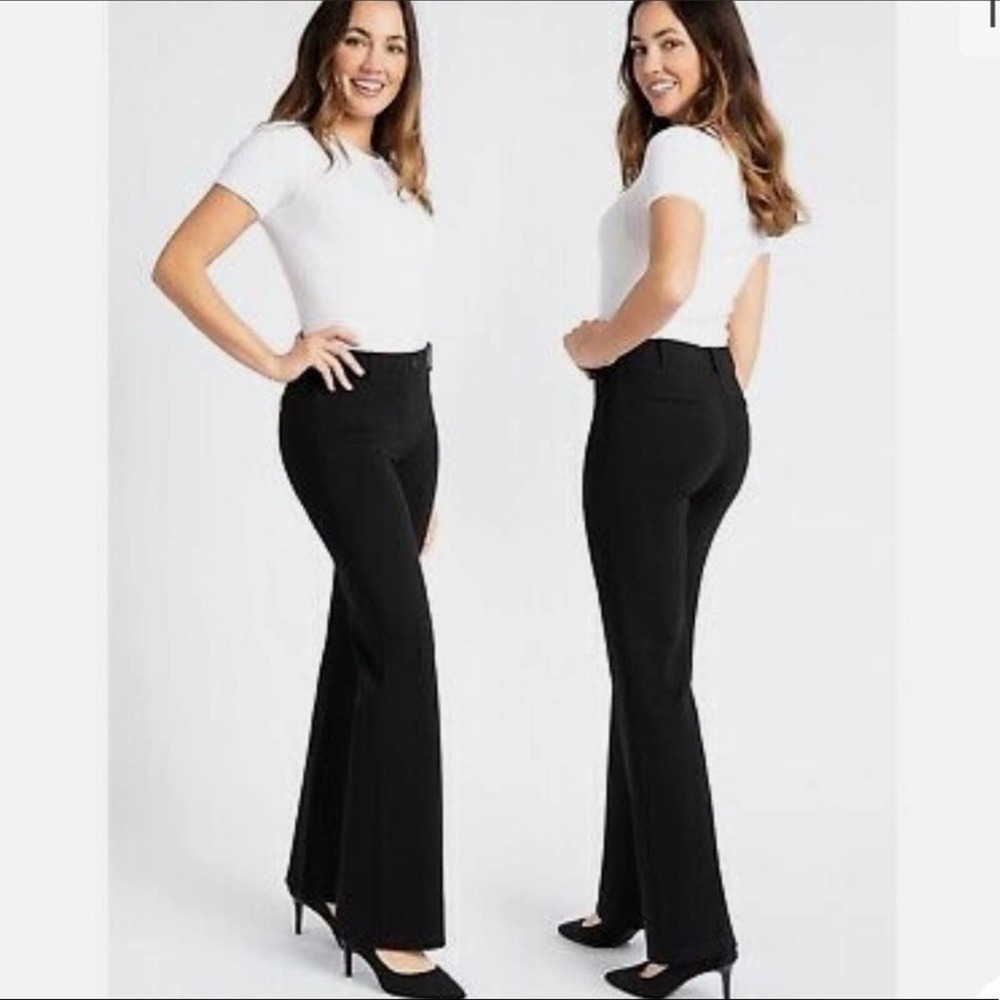 Betabrand Black Boot Cut Yoga Dress Pants Size Large
